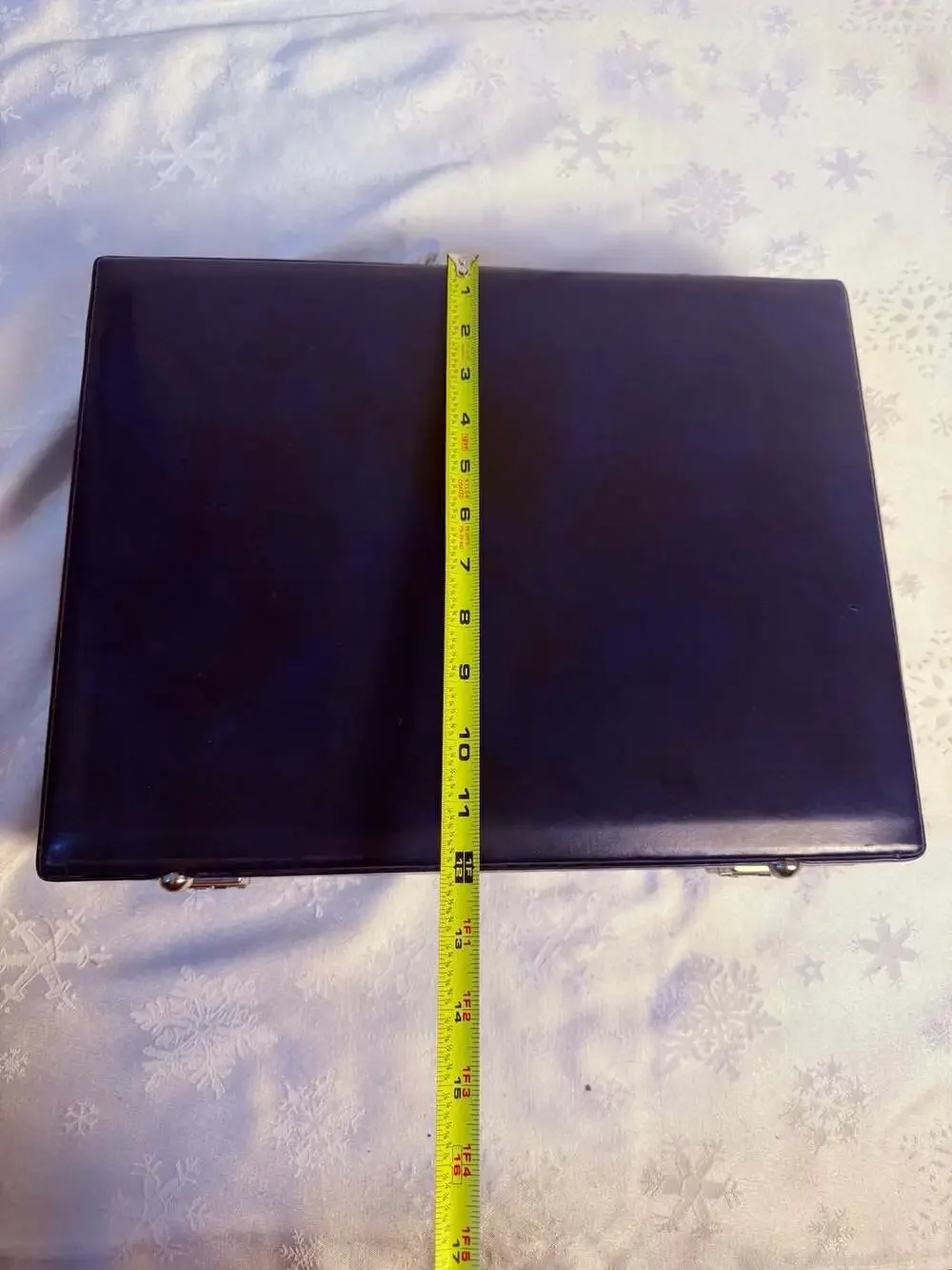 Vintage Navy Blue Hard Shell Attaché Briefcase Silver Lock Lawyer Office Y2K
